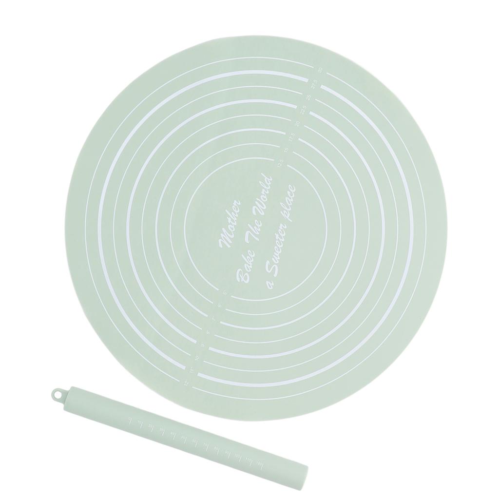 Teigroller-Set mit Maßen Silikon-Nudelholz Antihaft-Mehlmatte für Heimküche Dessertgeschäft