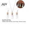 Unique Handmade Fantasy Gift Glow Ghost Necklace, Glow-in-the-dark in Bottle Pendant, Cute Halloween Party Favors Necklace Earrings, Gothic