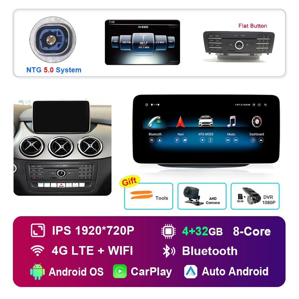 10.25 Inch 1920*720P for Benz B-Class W246 W245 2011 - 2019 NTG 4.0 4.5 System Android Car Radio Multimedia Player GPS 4G WiFi