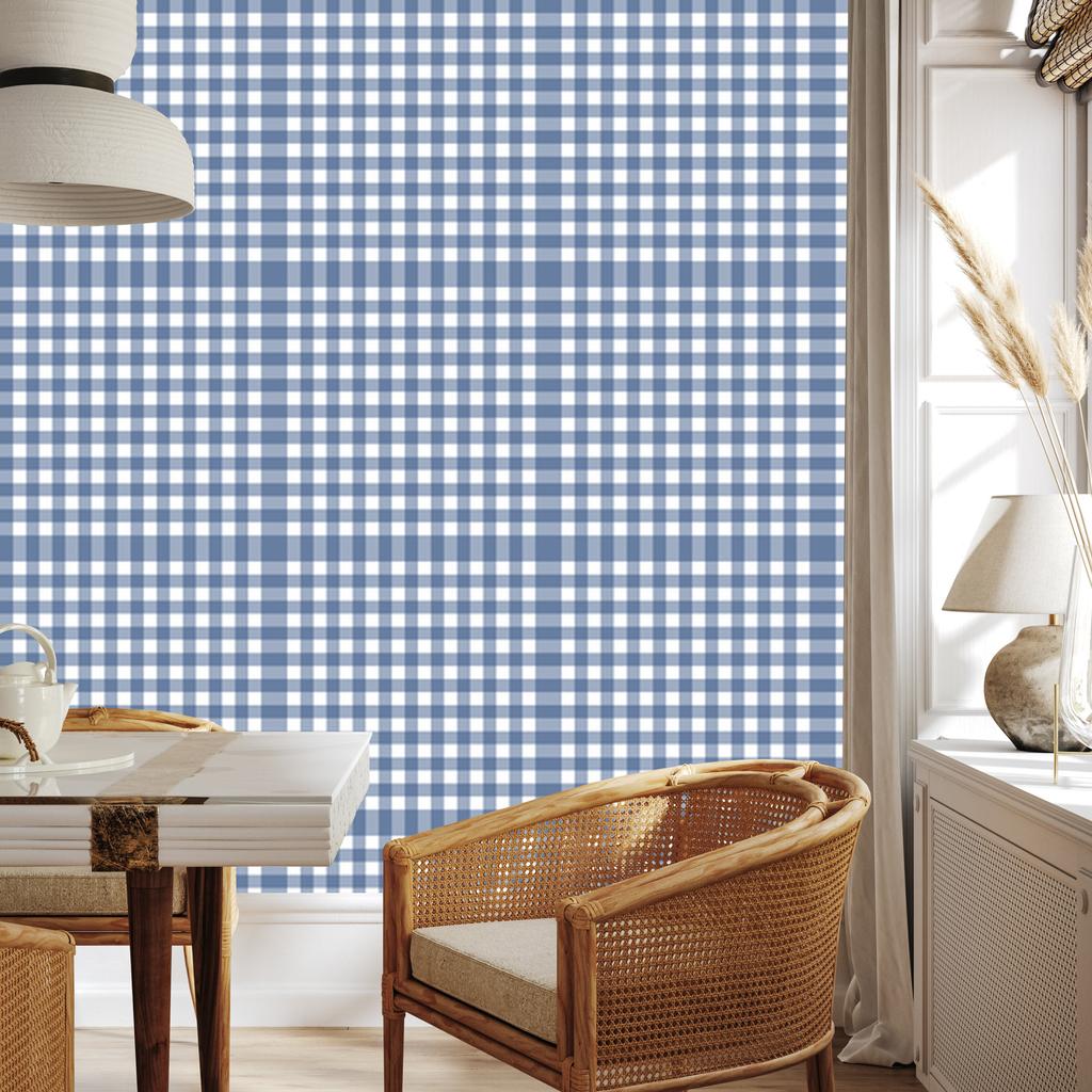 Wallpaper Fabric Pattern Blue and Azure for Living Room and Bedroom 50x1000