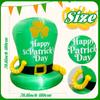 St. Patrick's Day Inflatable Decorative Hat with Gold Coins and Horseshoe Inflatable Leprechaun Hat for Yards and Gardens