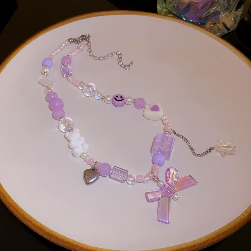Acrylic bear bow love smiley face bracelet light luxury high sense fashion versatile bracelet temperament jewelry women