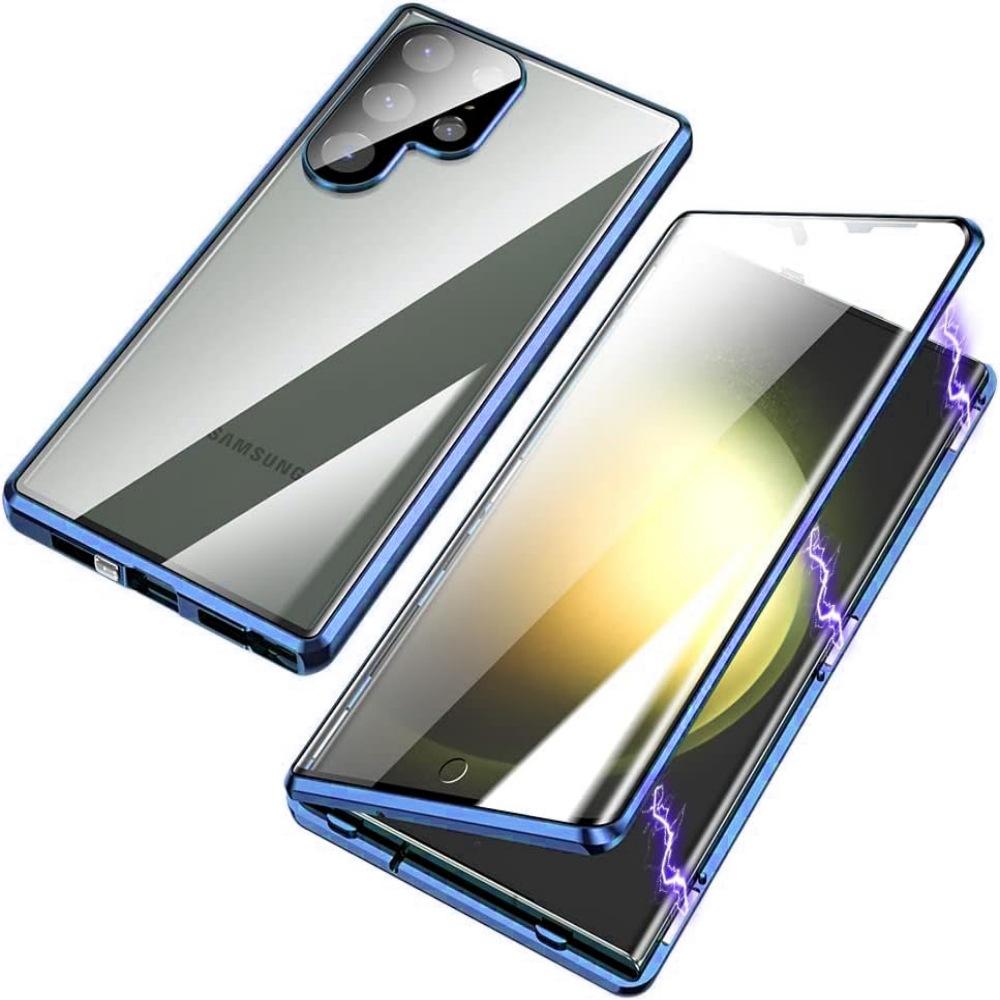 Suitable for Samsung S25ultra Magneto Mobile Phone Case Bright Metal Magnetic High Definition Anti Peeping Snap Protection Glasses Anti Fall