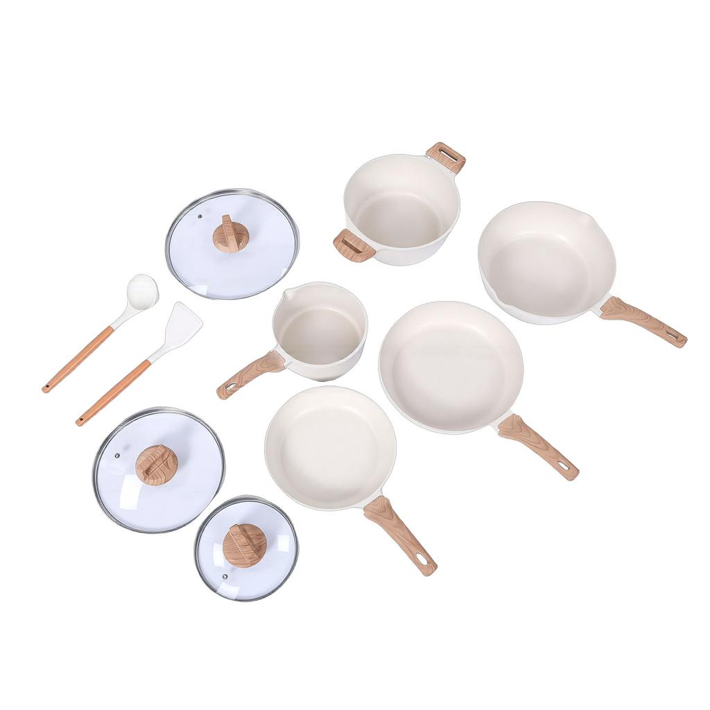 Conjunto de Panelas Antiaderente Liga de Alumínio Panela para Cozinhar Panela Grande com Tampa Espátula para Fogão Utensílios de Cozinha