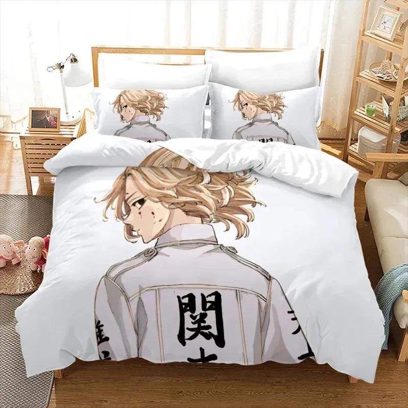 3D Print Tokyo Revengers Anime Bedding Set Double Twin King Duvet Cover Comforter Pillowcase Boys Girls Adults Bedroom
