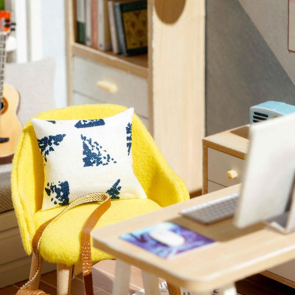 1:32 DIY Wood Miniature Dollhouse Kit Sunshine Study Room