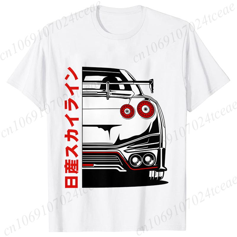 New Fashion Tees Shirt Short Sleeve Men Women Clothing Crewneck Loose Tops Japanese Car Drift Race Car R35 Graphics T-shirts
