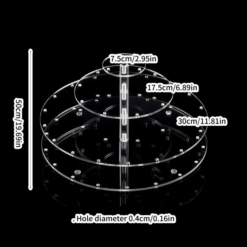 Clear Acrylic Lollipop Stand With 4 Tiered Design 31 Slots For Dessert Display At Event Celebration