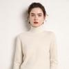 Women's High-Neck Cashmere Wool Pullover - Thick, Solid Color, Loose Fit, Autumn/Winter Sweater
