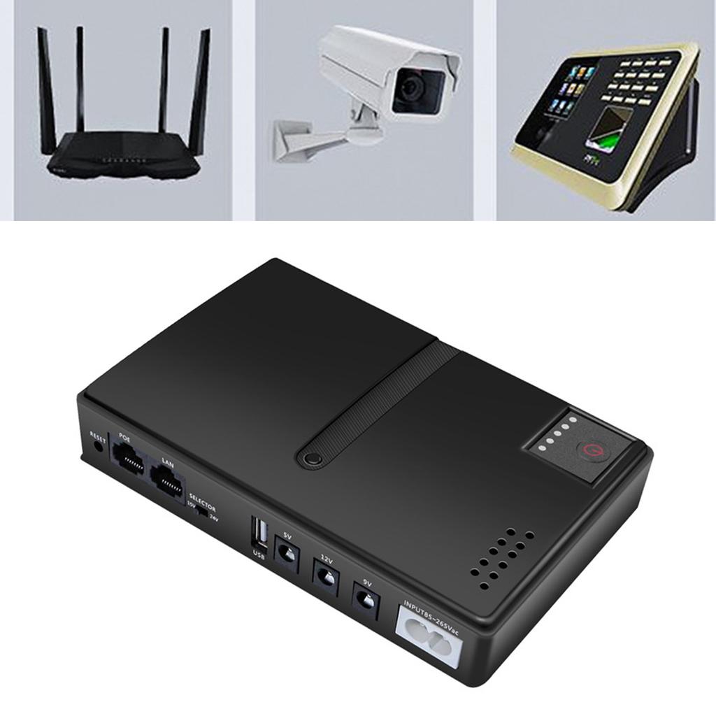 USV-Stromversorgung 10400mAh 36W USB 5V DC 5V 9V 12V POE 15V 24V 6 Ausgänge Notstromversorgung für