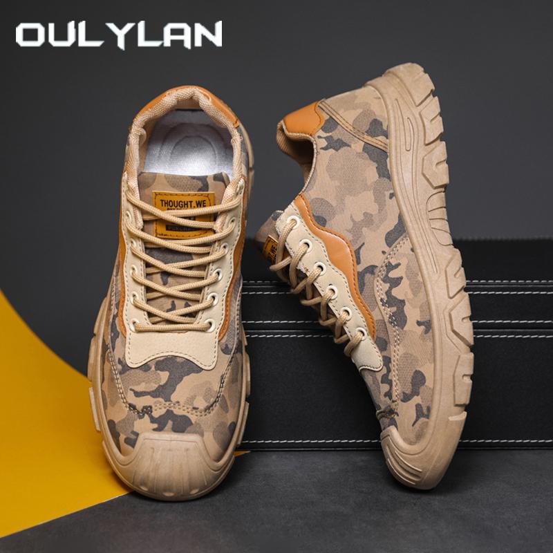 Oulylan Outdoor Herren Wanderschuh Trendiger Camouflage Casual Sneaker Rutschfest Abriebfest Arbeits-Schuhwerk Atmungsaktive Sportschuhe