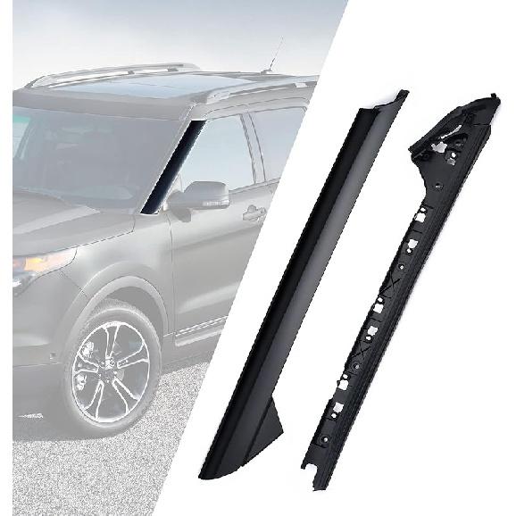 Windshield A-Pillar Molding Trim Kit Left Driver Side Compatible with 2011-2019 Ford Explorer Replaces: 926-450, BB5Z7803137AA, BB5Z7803145AA