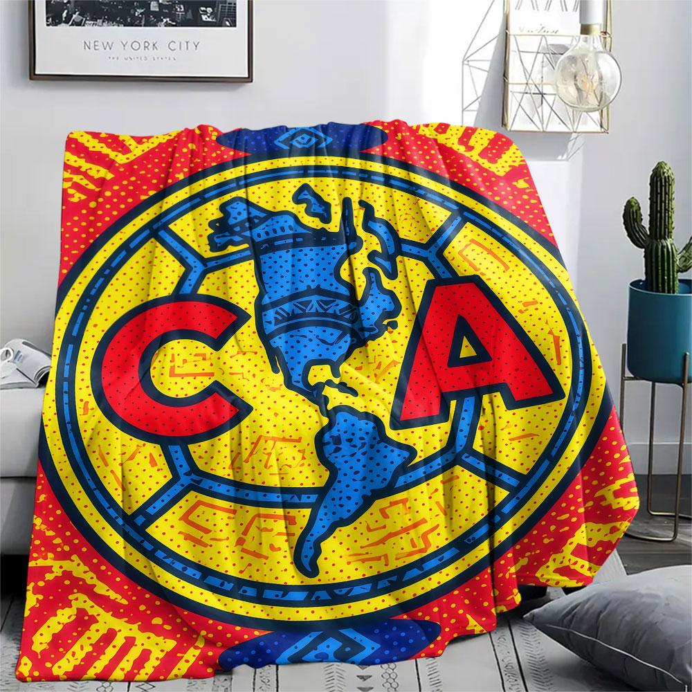 1PC Club America Patterned Flannel Blanket Suitable For All Seasons for Home Decor Warmth and Comfort Gifts Holiday Present