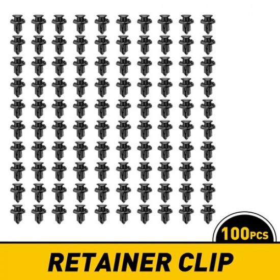 100Pcs Bumper Clips 10mm Hood Fender Push Rivets Fasteners Retainer for Honda US