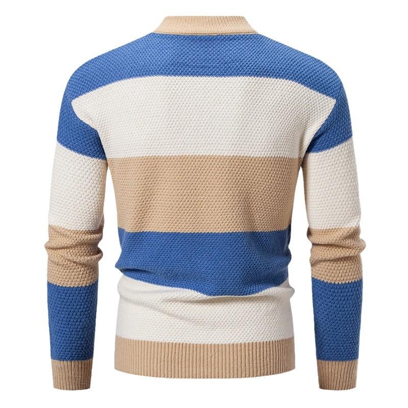 Men’s Colorblock Woven Fleece Knit Sweater