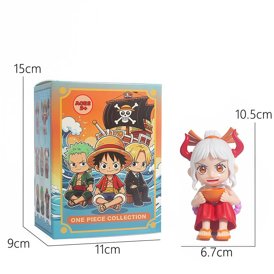 1-8Pcs One Piece Q Edition Doll Food Series Cute Luffy Zoro Ace Sanji Yamato Model Cartoon Collect Car Desk Decoration Toy Gift