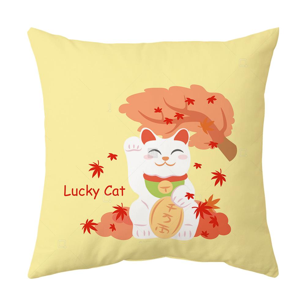 Новогодняя наволочка Lucky Cat Весенний фестиваль Красный праздничный чехол для подушки Диван Декоративная поясничная наволочка