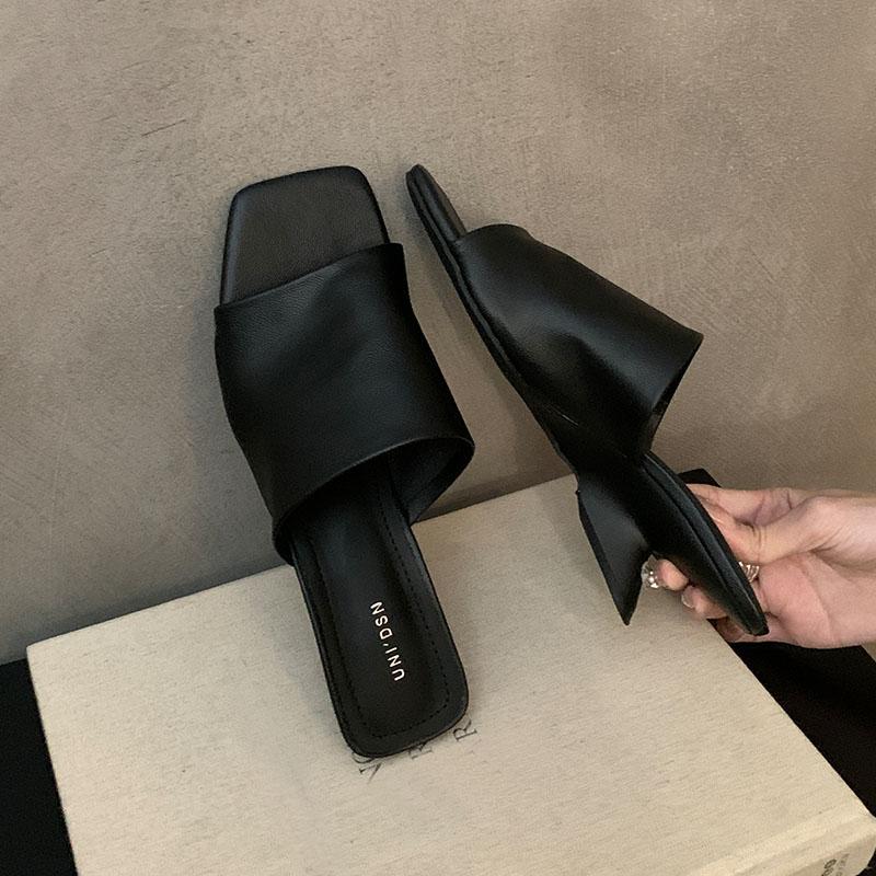 

Мода Новинка 2025 Мода Квадратный Носок Женские Клинья Тапочки Обувь Женские Клинья Обувь Тапочки на Каблуке Сандалии Шлепанцы Обувь Для Женщин 35 чёрный