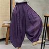 Summer Autumn Cotton and Line Bloomers Pant Women Loose Trousers Fashion Female Viantage Printed Floral Bohemian Straight Pants