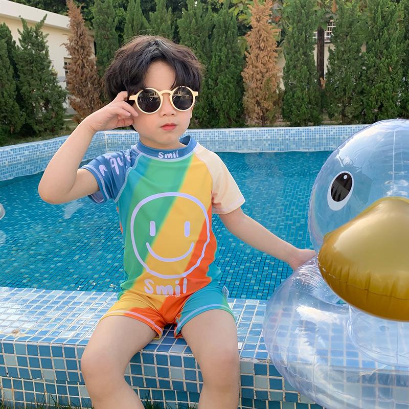 

2025 Young Children s Fashionable Quick-Dry One-Piece Swimsuit - Loose Fit, Fresh and Cute Design 110 cm