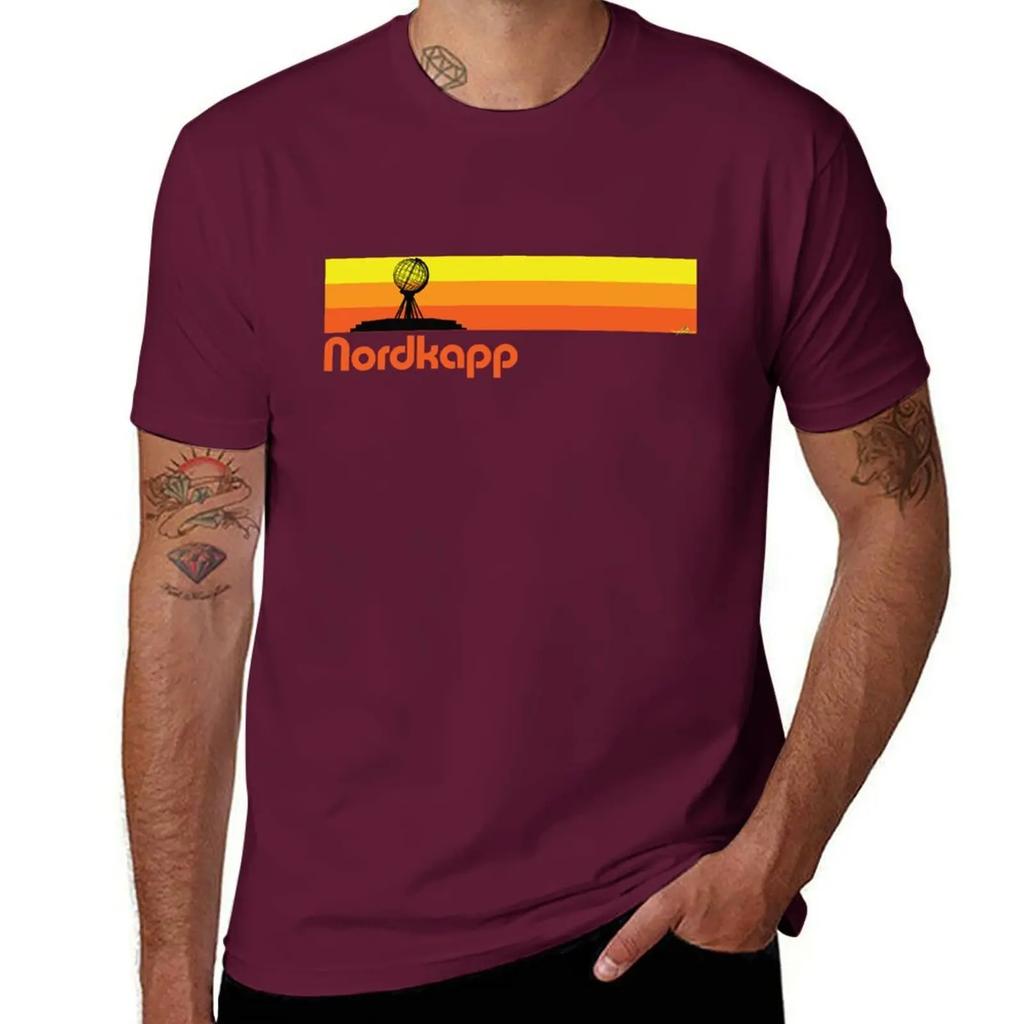Nordkapp North Cape Norway Sticker Tshirt Vintage T Shirts Tees Mens Cotton Tshirt