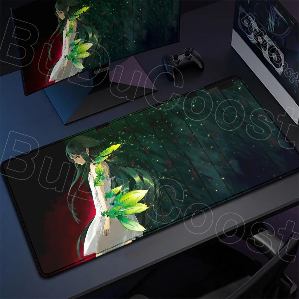 Laptop Washable Desktop Gaming Keyboard Mat PC Rubber Accessories Locking Edge 900x400mm Black S-Saya No Uta Mousepad XXL Carpet
