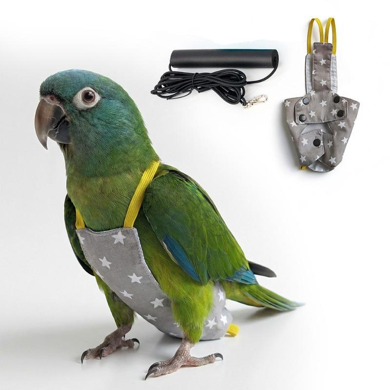 Adjustable Bird Flight Suits Escape Proof Feces Pocket Parrot Flying Harness Breathable Parrot Outdoor Leashes Bird Training