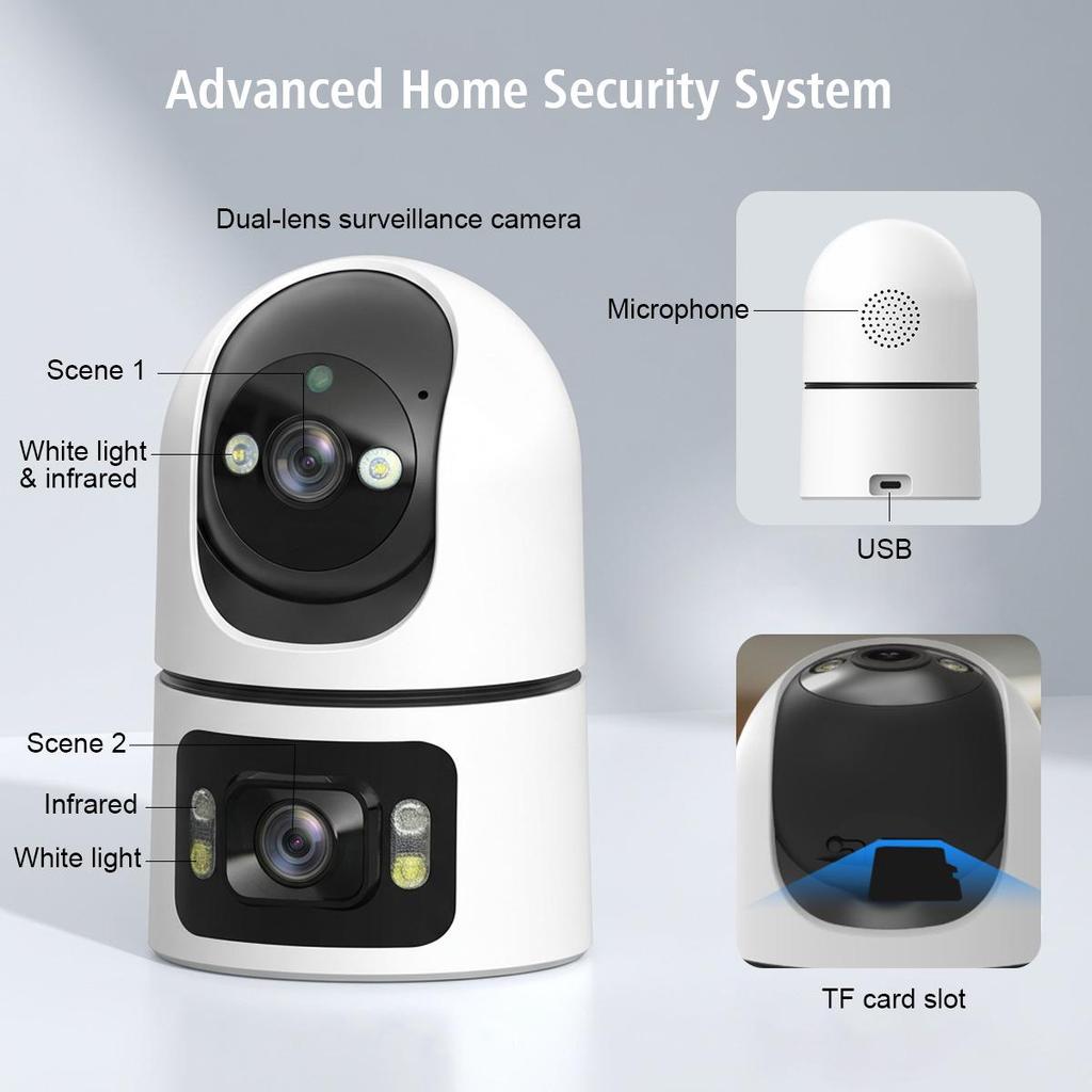 Chuangmi Binocular WiFi Camera with Two-Way Voice, Indoor/Outdoor Universal Use