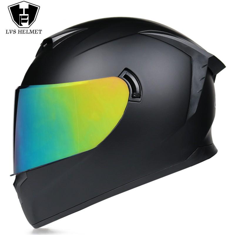 LVS Full Face Motorcycle Helmet Men Women ABS Dual Lens Winter Electric Bike Bluetooth Compatible All Season