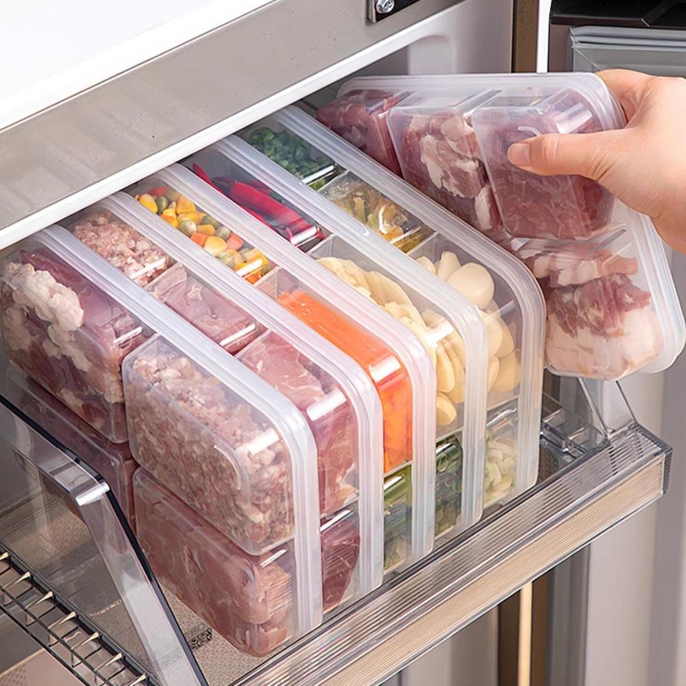 1/2 Stück Kühlschrankfachbox Große Kapazität Aufbewahrungsbox Fleischfach Lebensmittel Unterverpackt Küchenwerkzeuge Neu