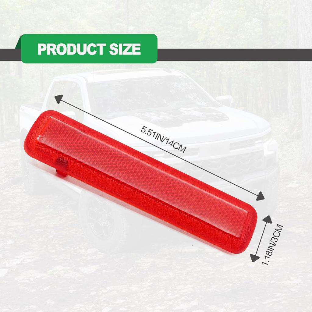 1 Pair Rear Left Driver and Right Passenger Side Door Red Reflector Panel, Safety Alert Light Cover, Compatible with Chevrolet GMC Yukon 2003-2007,
