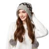Winter Knitted Hat Big Head Cashmere Three Hair Ball Ear Protection Wool Hat for Women