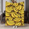 Vibrant Banana Print Flannel Throw Blanket - Soft Weighted Bedspread Suitable for Couch, Bed, Office & Travel, Machine Washable Cozy Banana with Banan