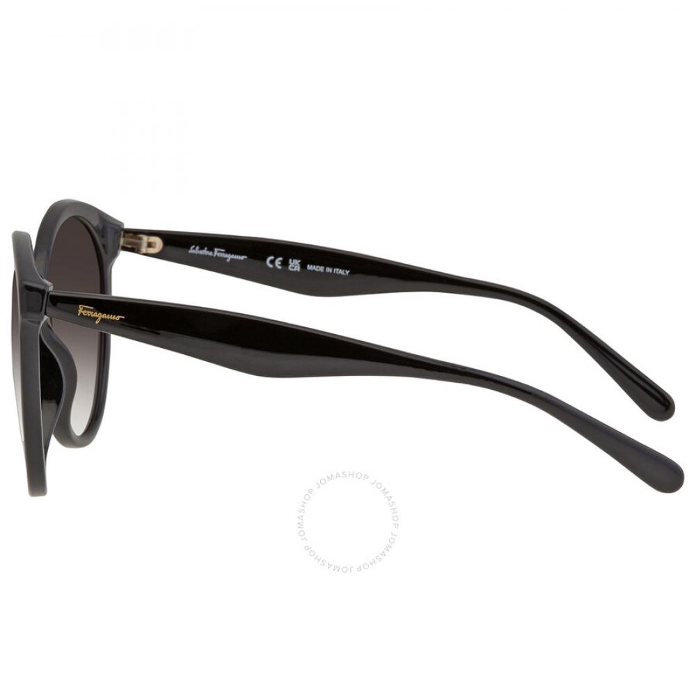 Ferragamo Salvatore Ferragamo Grey Gradient Round Ladies Sunglasses Sf1071s 001 58