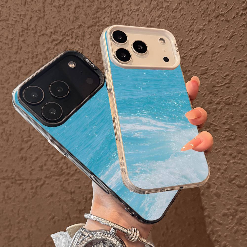 Waves phone case for iPhone 17 17Air 16 15 14 13 12 11 Pro Max Plus Colorful Silver