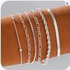 Fashionable Five-Piece Metal Chain Bracelet Set - Personalized European and American Style
