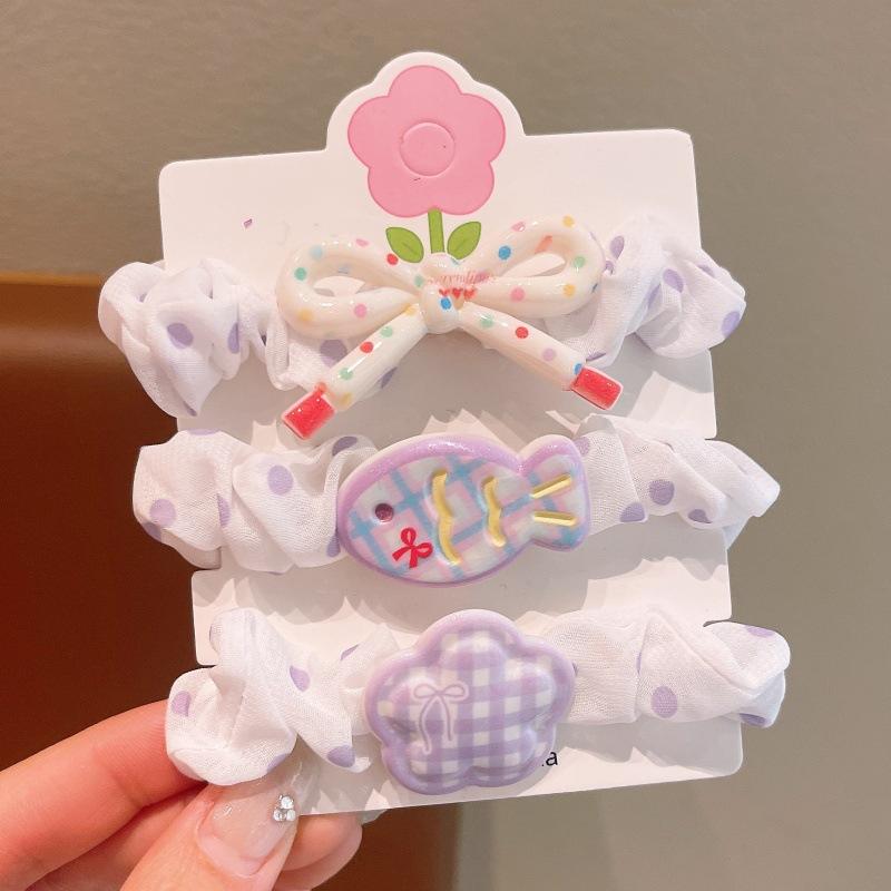 

3Pcs/set Children s large intestine hair band girl sweet headband girl ponytail hair rope cute hair accessories