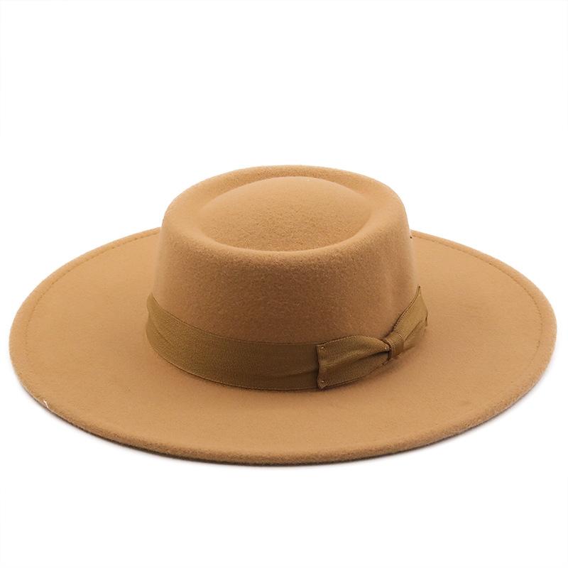 Nuovo cappello jazz a tesa larga in lana autunnale e invernale.cm per uomo e donna, copa concava cappello a cilindro nero, cappello in feltro