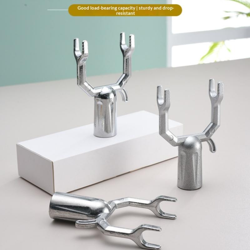 Aluminum Alloy Clothes Pole Fork Head Tool-free Installation High Load Bearing for Novice Easy Replacement Use