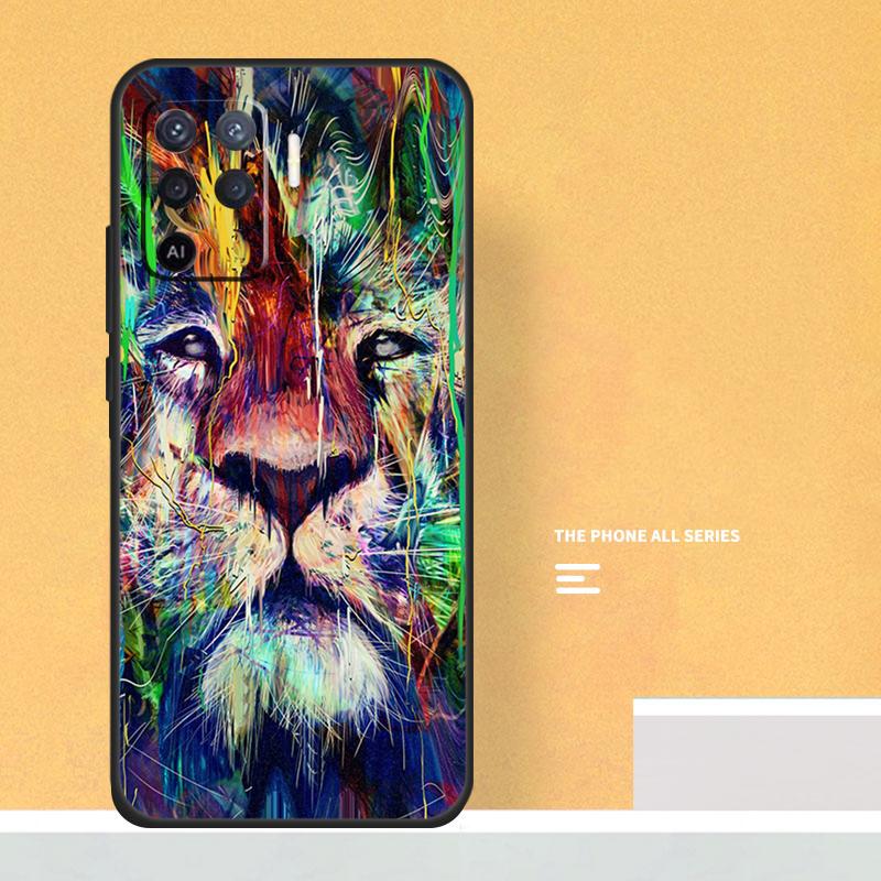 

Lion Head Case For Oppo A40 A60 A80 A78 A98 A58 A38 A18 A54 A74 A94 A96 A76 A16 A15 A17 A57 A5 A6 Pro OPPO A17