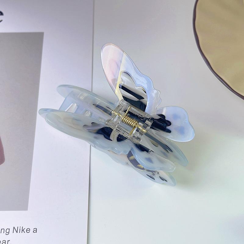 Super Fairy New Summer High Texture 10.3CM Large Butterfly Hair Clip Fashion Colorful Acetic Acid  Shark Clip Headwear