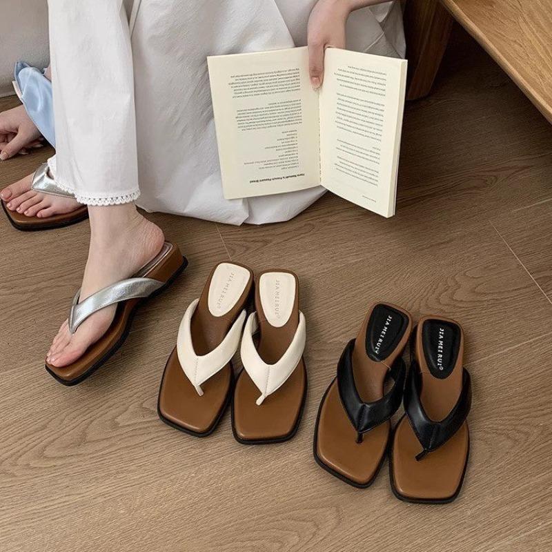 Summer new clipped-toe flip-flops women's outerwear with skirts beach shoes casual cool slippers