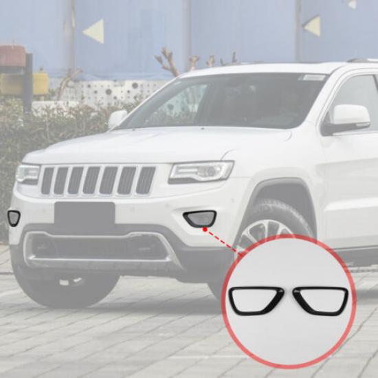 Black Fog Light Cover Fog Lamp Frame For Jeep Grand Cherokee 2014-16 Accessories