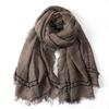 Fashion Men Cotton Linen Striped Scarf