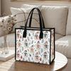 Winter Snowman Print Tote Bag Cute Casual Shoulder Handbag for Daily Use