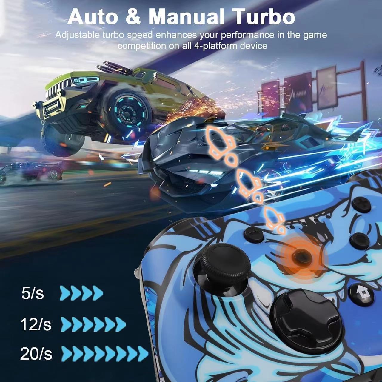 

CX-270C Game Controller Dual Motor Vibration 3D Joystick Six-Axis Gyroscope Wireless Bluetooth-Compatible Gamepad Rabbit