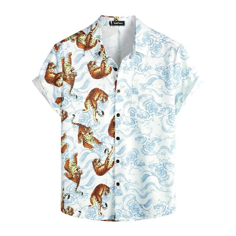 Summer Men's Vocation Lapel Camisa 3d Printed Casual Breathable Hawaiian Shirts Fashion Men Women Tops Beach Short Sleeve Blouse