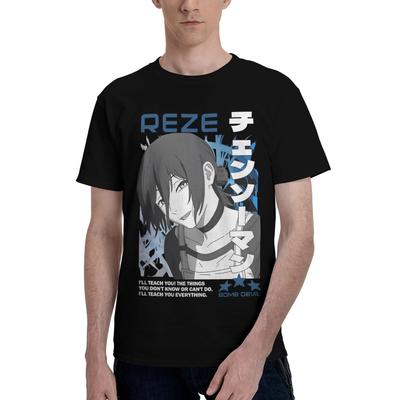 Men Women T-Shirts Chainsaws Mans Reze Vintage Cotton Tees Short Sleeve Anime Movie T Shirts O Neck Clothing Plus Size