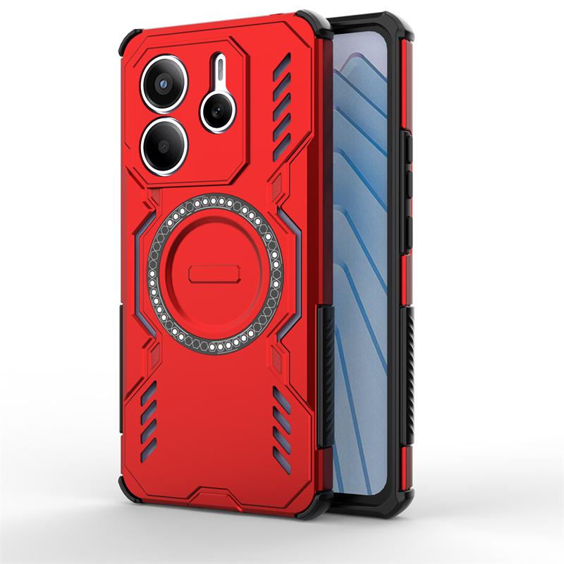 Pancerne etui na Xiaomi Redmi Note 14 5G Magnetyczna adsorpcja Bezprzewodowe ładowanie Pokrowiec Etui Redmi Note 14 na Redmi Note 14 5G