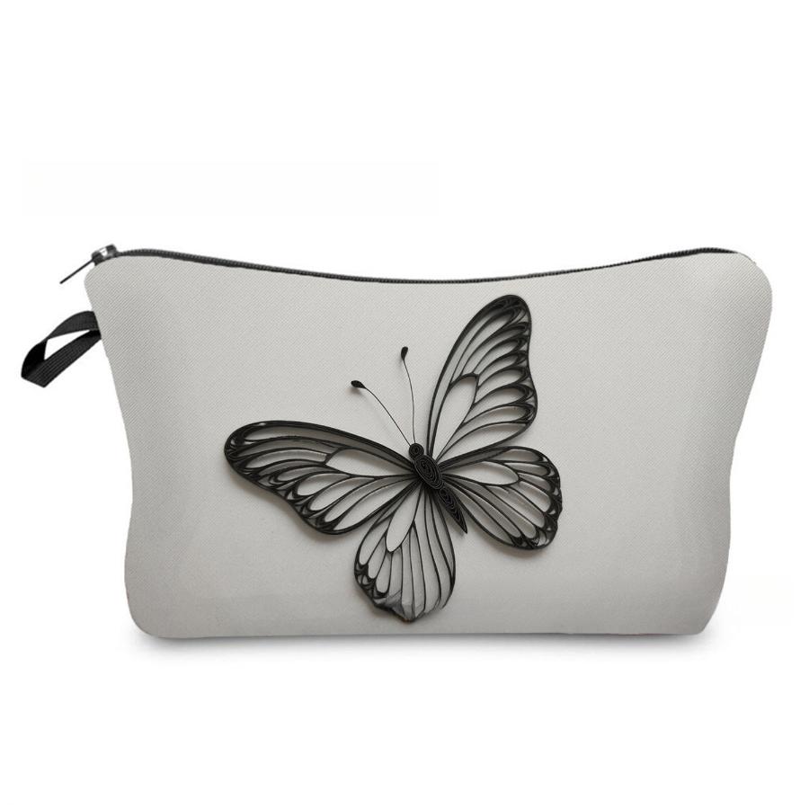 Women Butterfly Print Cosmetic Bag Toiletries Organize Travel Storage Case 6966